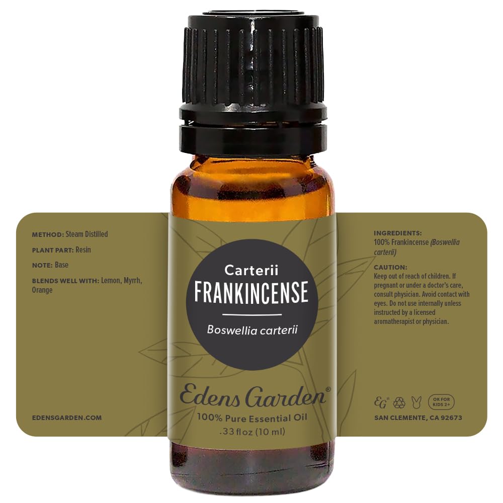 Edens Garden Frankincense- Carterii Essential Oil- 100% Pure Premium Grade, Undiluted, Natural, Therapeutic, Aromatherapy, The Best for Diffuser, Face, Candle, Hair 10 ml (.33 fl oz)