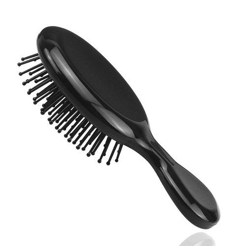 HQSLsund 10 Pack Mini Hair Brushes Bulk, Mini Hair Brush Individually Wrapped, Soft Bristles Adds Shine, Scalp Massage and Detangling, Safe for All Hair Types Extensions, Wigs(Bright Black)