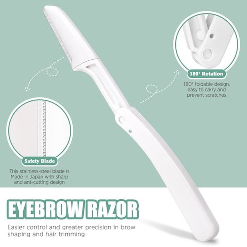 Eyebrow Tweezer Set, TsMADDTs 7 Pcs Tweezers Set for Women, Precision Tweezer for Eyebrows with Curved Scissors and Eyebrow Razor for Ingrown Hair,Yellow&Green