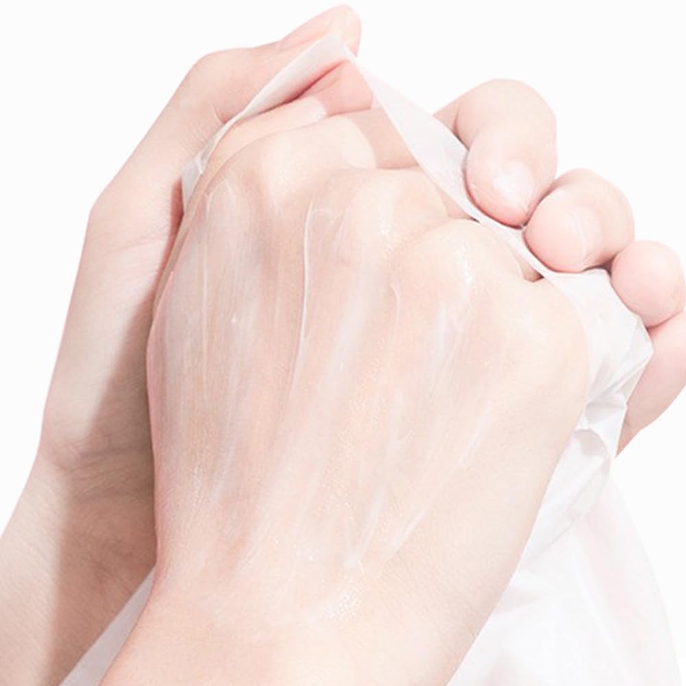 ZANOVA Collagen Treatment Hand Mask - Hyaluronic Acid, Vitamin C & E, for Skin Picking and Nail Biting Damage - Formulated with Ultimate Trio to Soothe Sensitive and Damaged Hands (5 Pairs)