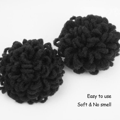 Yinmei Baibian Loc Ponytail Drawstring Petal Bun Afro Dreadlock Buns Pony Tail Curly Puff Braid Ponytails For Black Women Faux Locs Braided Bun(1B#)