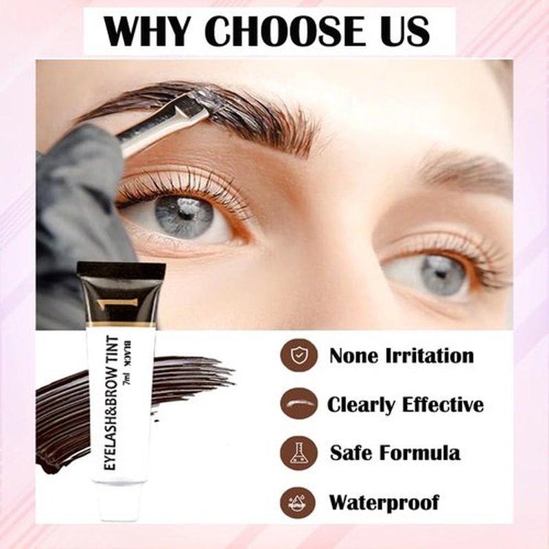 MELLUCCI 2-In-1 Eyelash and Brow Black Color Kit, Waterproof Long Lasting, Gentle & Safe Black Coloring for Salon and Home Use