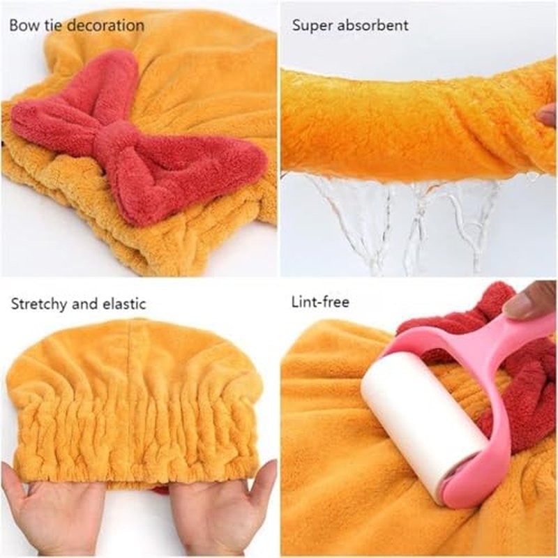 hwqsad Efficient Hair Towel Wrap for Women, Super Absorbent Hair Towel Wrap for Women, New Super Absorbent Hair Towel Wrap for Wet Hair, Dry Quickly and Naturally, Anti Frizz (Blue b)