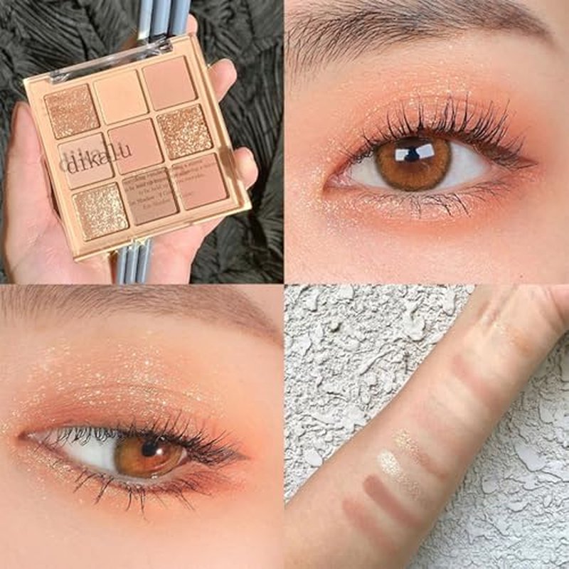 GHFCZOO Blooming Your Own Beauty Eyeshadow Palette, 9 Shades, Glitter and Matte Finishes (05#)