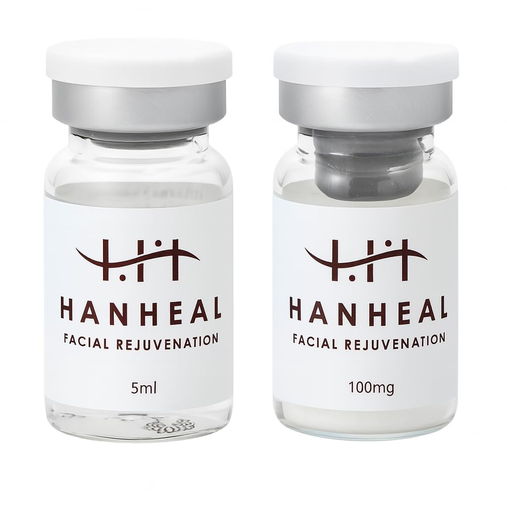 Hanheal Facial Exosome Skin Booster Ampuole, with Exosomes, Peptides, HA, & PDRN, Made in Korea, (5ml x 5 + 100mg x 5)