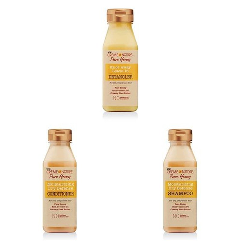 Creme of Nature Knot Away Leave in Detangler, Pure Honey & Coconut Oil & Shea Butter Conditioner & Shampoo for Damaged Hair by Dry Defense