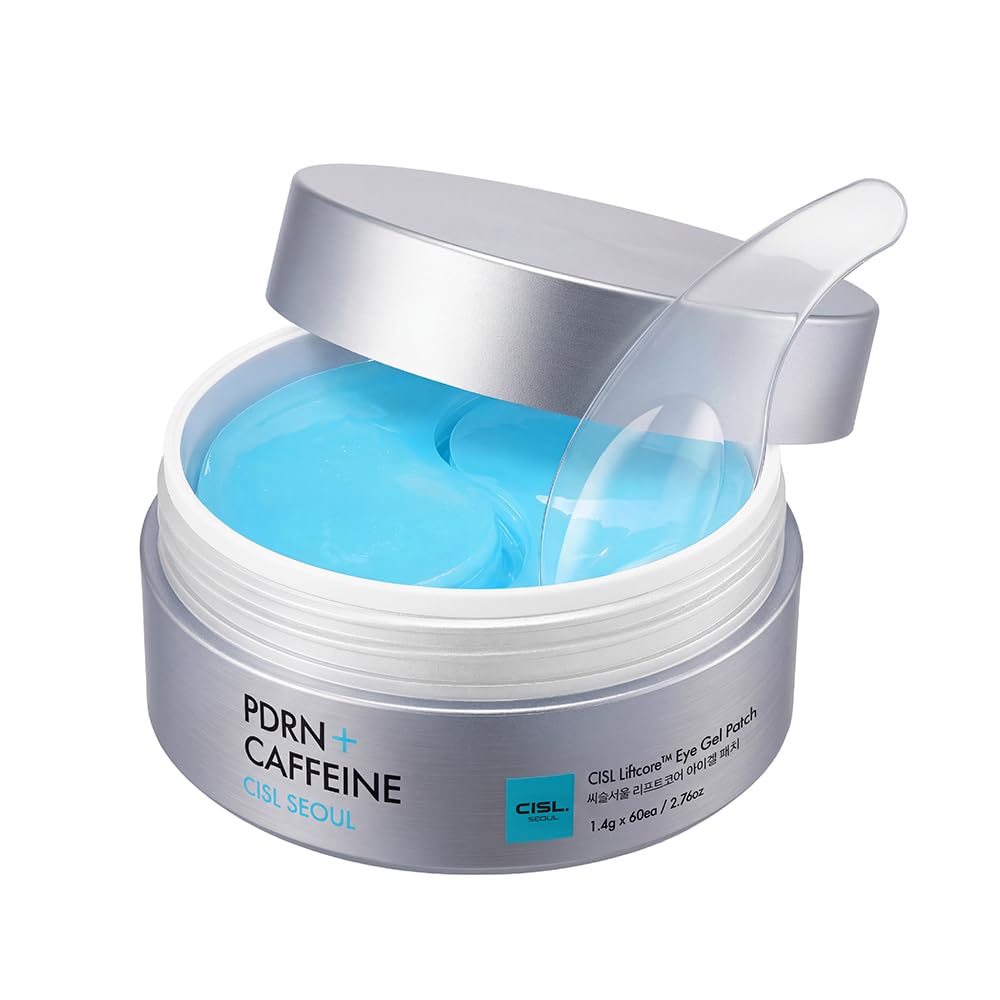 CISL SEOUL Korean PDRN Eye Patches for Puffy Eyes and Dark Circles - Caffeine & Copper Peptides Under Eye Mask for Wrinkles & Fine Lines - Deep Nightly Repair, No-Slip Hydrogel (30 Pairs)
