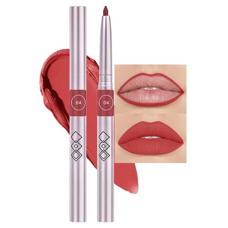 lip liner pencils, Modern Classic Lip Liner, Lip Liner Pigmented Vegan Matte, Lasting Finish Lip Liner, Luxurious Creamy Long Lasting Lip Liner, Prevents Feathering and Fading (04#Red, 1)