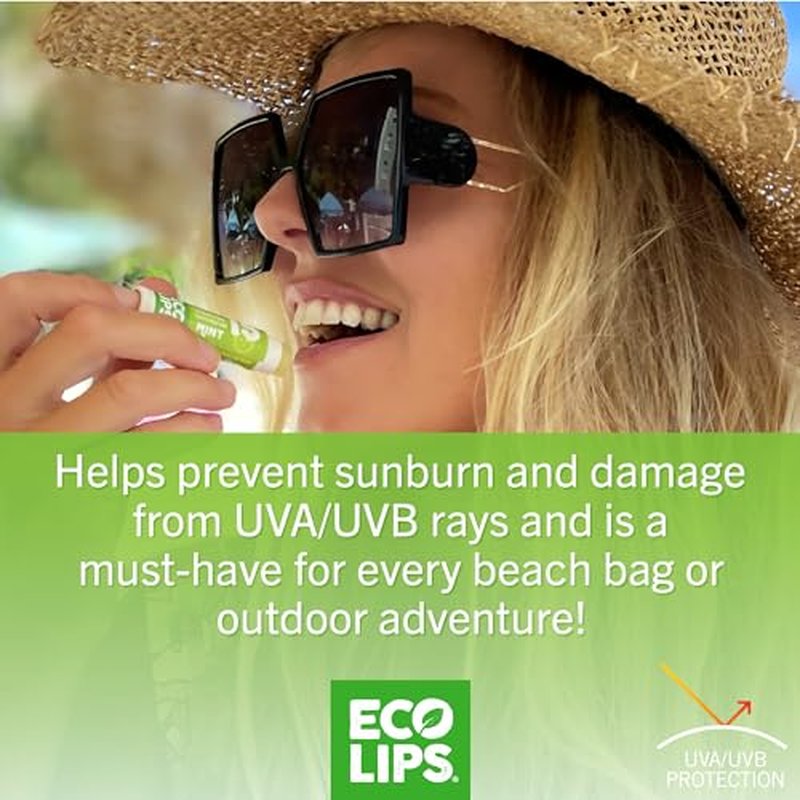 Eco Lips Classic Sport Broad Spectrum Sunscreen Lip Balm 6-Pack - Made in USA (Classic Berry SPF 15)