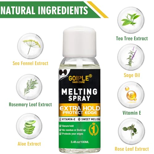 Lace Melting Spray - Glue-Less Hair Adhesive for Wigs & Extensions, Extra Hold Natural Forming Wax Stick