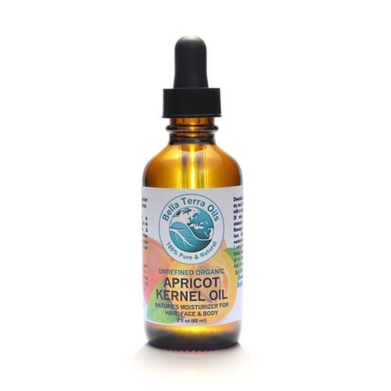 Bella Terra Oils - Organic Apricot Seed Oil 2 oz - Cold-Pressed, Rich in Vitamin A & E, Omega-6 Fatty Acids, Best Carrier Oil for Blends, Silky Skin Elixir