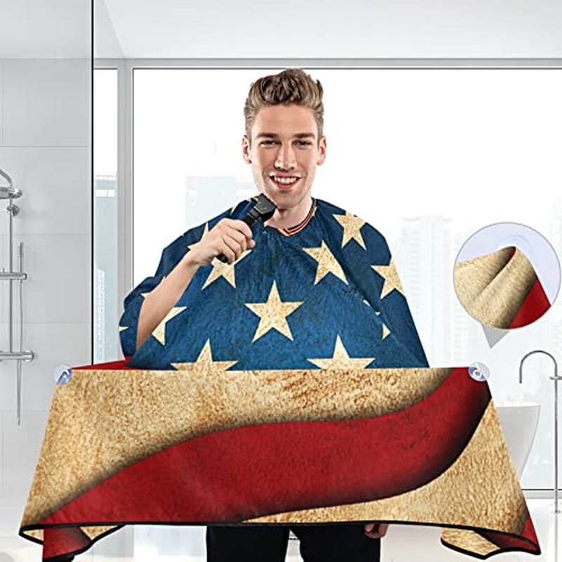 American Flag Barber Cape Salon Cape Haircut Apron Hair Cut Cape Waterproof, 55"x65"