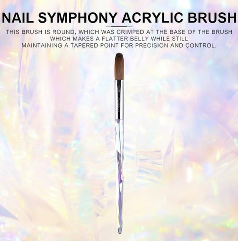 Rolabling Nail Art Brush Acrylic Brush Nail Pen with Symphony Diamond Handle Manicure Design Nail Art Tool(18#)