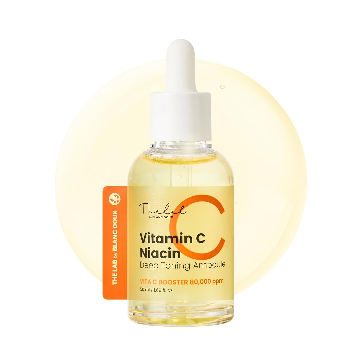 THE LAB by BLANC DOUX Vitamin C Niacin Deep Toning Ampoule, Vita-C Booster Complex Face Serum with Niacinamide, Tranexamic Acid & Glutathione, Lightweight Korean Glow Serum, 1.69 fl oz