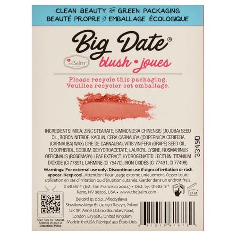 theBalm Clean and Green Powder Blush - Big Date
