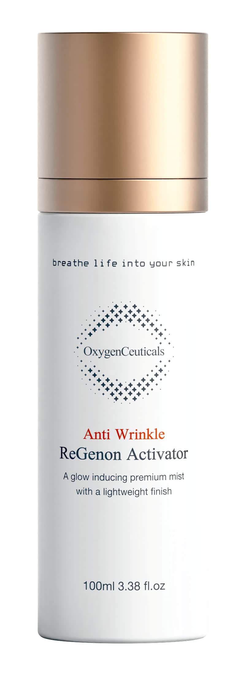 OxygenCeuticals ReGenon Activator – Antioxidant Ampoule Mist with Camellia Flower Water, Oat Seed Extract, Lecithin & Oxygen, Hydrating & Brightening Toner Mist. 3.38 fl.oz (100ml)