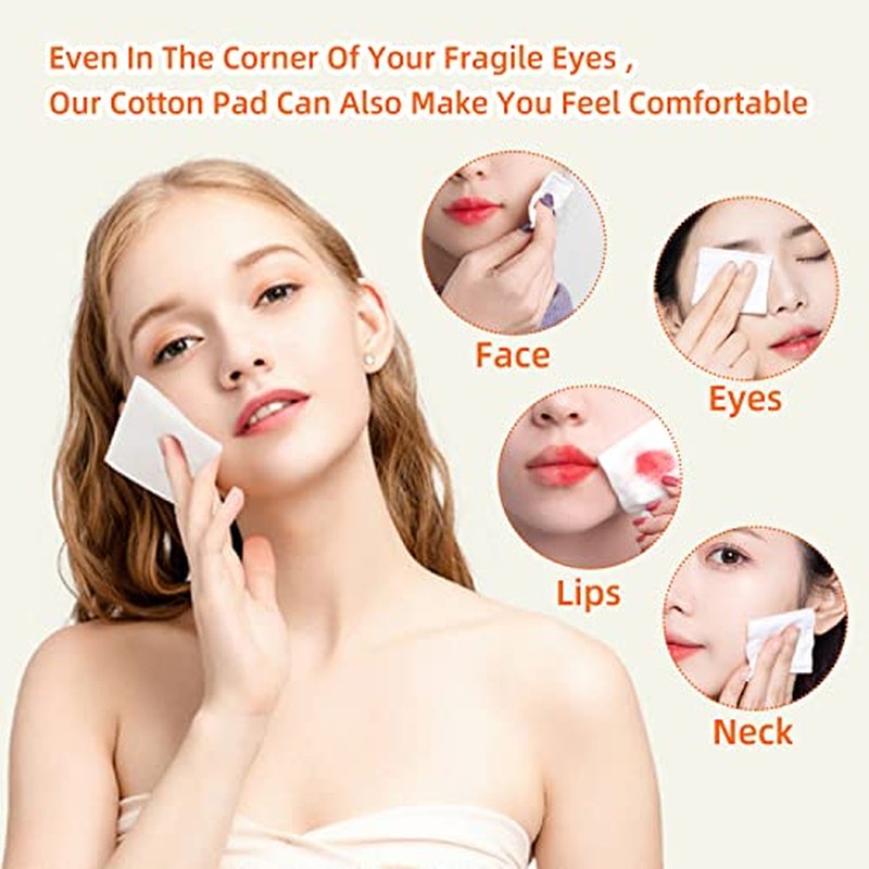 Premium Square Cotton Pads Classic 150 Count, 100% Cotton Not to Shed or Fall Apart Ultra Soft Perfect for Removing Makeup | Triple Layered Cosmetic Cotton Pads for Toner and Skincare Product