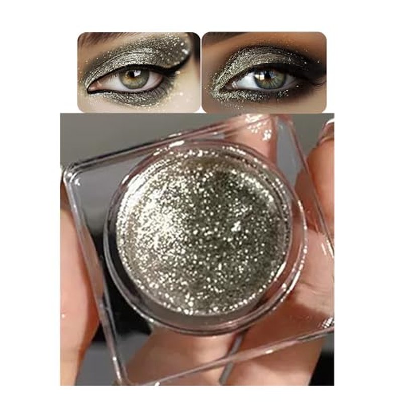Eyeshadow Single Shimmer, High-Pigment Monochrome Eye Shadow Pressed Powder, Everyday Velvety Silky Eye Makeup Looks, Professional Long-Lasting Waterproof Single Eyeshadow Palette, 03# Dark Gold