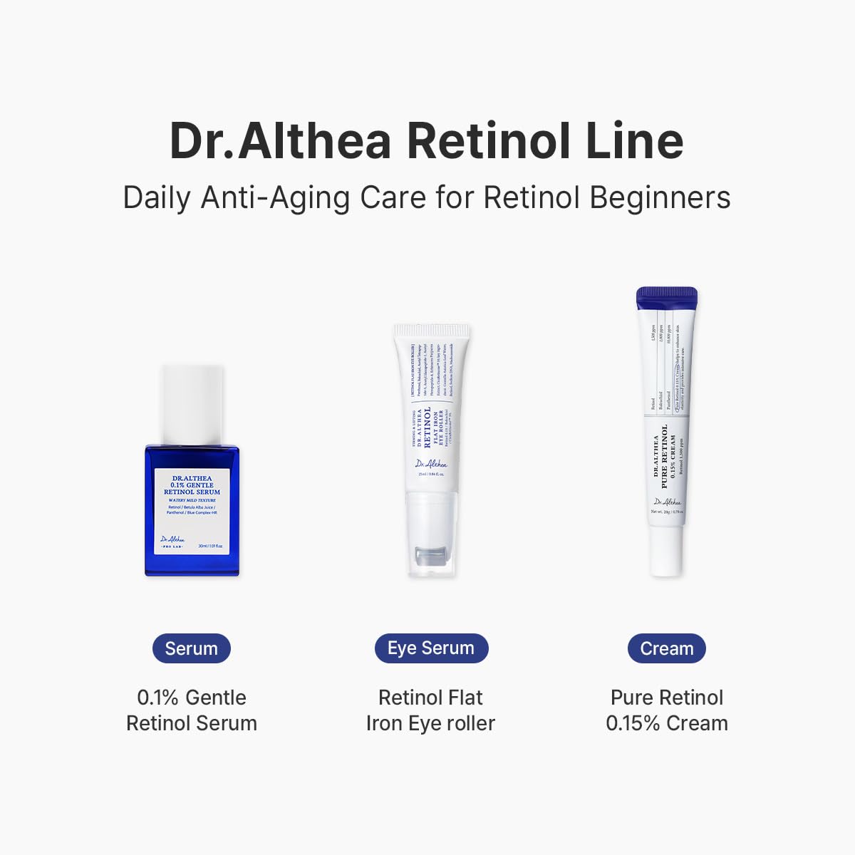 Dr.Althea Pure Retinol 0.15% Cream | Bakuchiol & Centella for Low Irritation | Helps with Dark Spots, Skin Tightening | Face Moisturizer for Anti Pigment | Korean Vegan Skincare, 0.70 Fl Oz