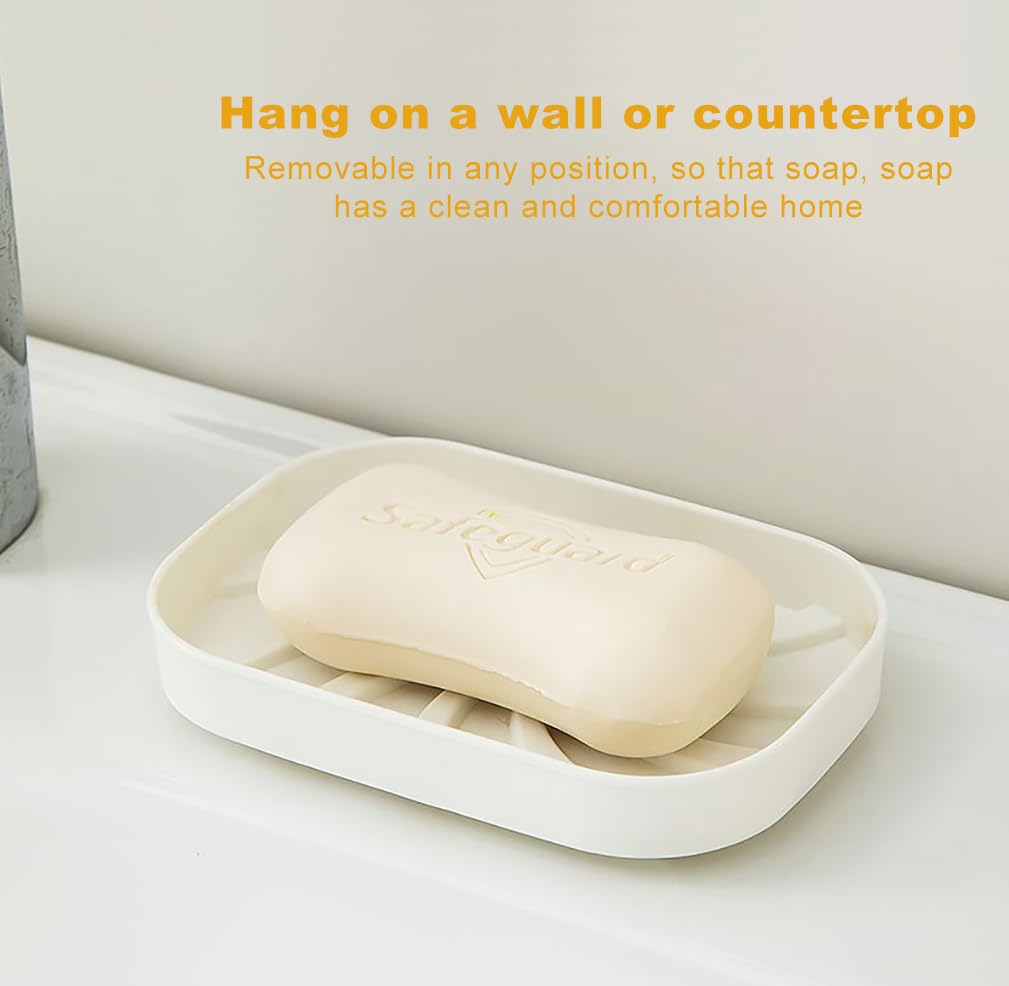 Soap Holder, 4-Layer Rotating Bar Soap Holder with Self Draining, No Drilling Wall Mounted Soap Dish for Shower, Bathroom, Tub and Kitchen