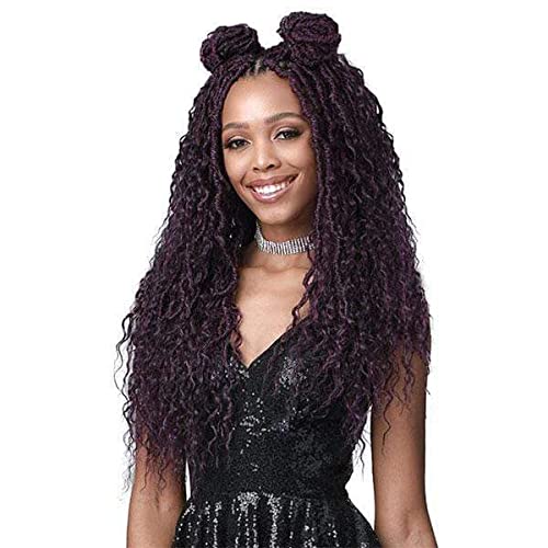 Midway International Inc Bobbi Boss Synthetic Crochet Braid NU LOCS 2X FRENCH DEEP BOHO STYLE 20inch (3-PACK, M1B/DGREEN)