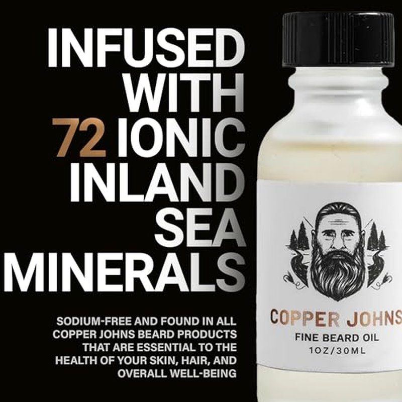 Copper Johns Beard Oil for Men Growth, Castor & Jojoba Oil with Sea Minerals, Increases Softness & Control for Fuller-Looking Beard, Mens Beard Oil, 1903-Sage, Orange & Cedar, 1 oz