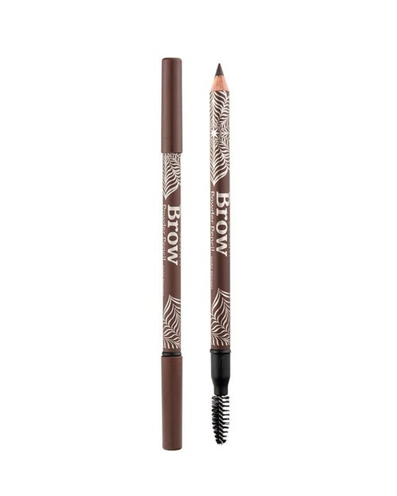 VASANTI Brow Powder Pencil Dark Brown - Long Lasting Waterproof Brow Pencil with Spoolie Brush - Shapes, Defines, Fills Eyebrows