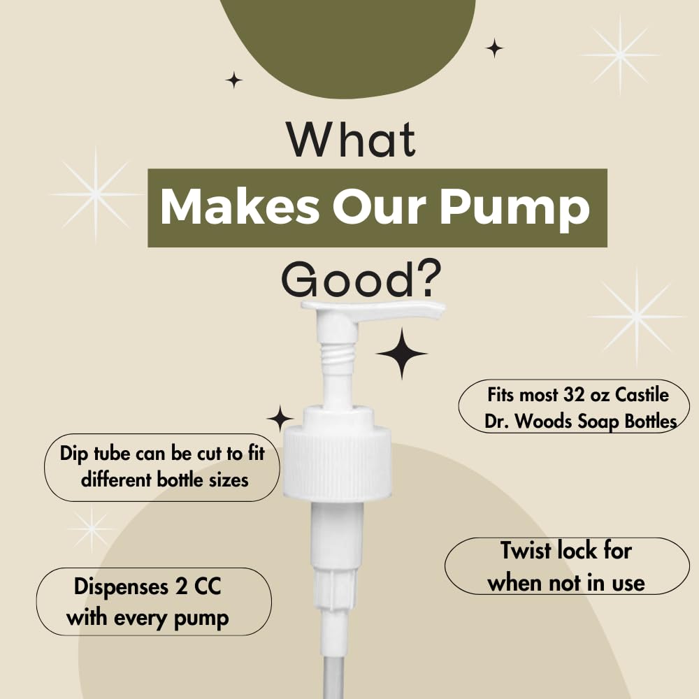 Speak Naturals Soap Bottle Pumps - Fits 32 oz Castille Bottles (Pack of 2)