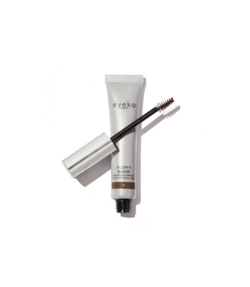 Eyeko Fluffy Brow - Shade 4 Cool Deep Brown - Fiber Enhanced Tinted Brow Gel - Volume & Hold - With Castor Oil and Vitamin E - Vegan 8ml