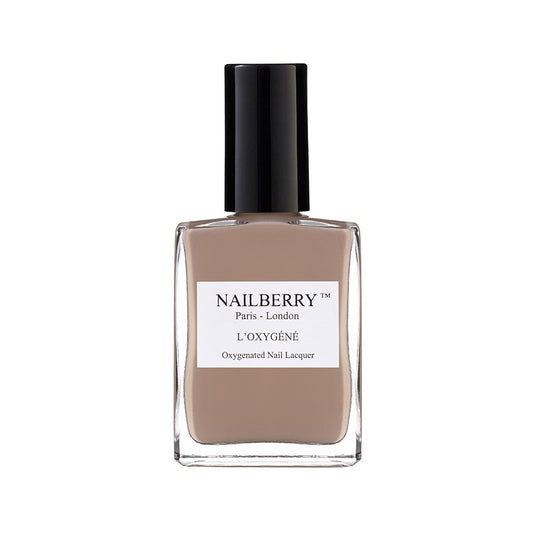 Nailberry L'Oxygéné Oxygenated Nail Lacquer | Honesty | Dark Beige Opaque Nail Polish | UV Protected Long-Wear Nail Polish | 12-Free | Vegan | Certified Halal | Cruelty & Gluten Free | 15 ml