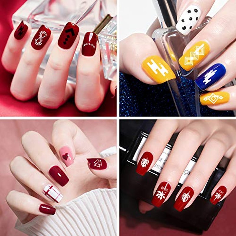 7 Colors Nail Stamping Polish Gel Nail Stamper Kit with 5pcs Nail Stamping Plates for Nails Art Stamp Beginners Kit