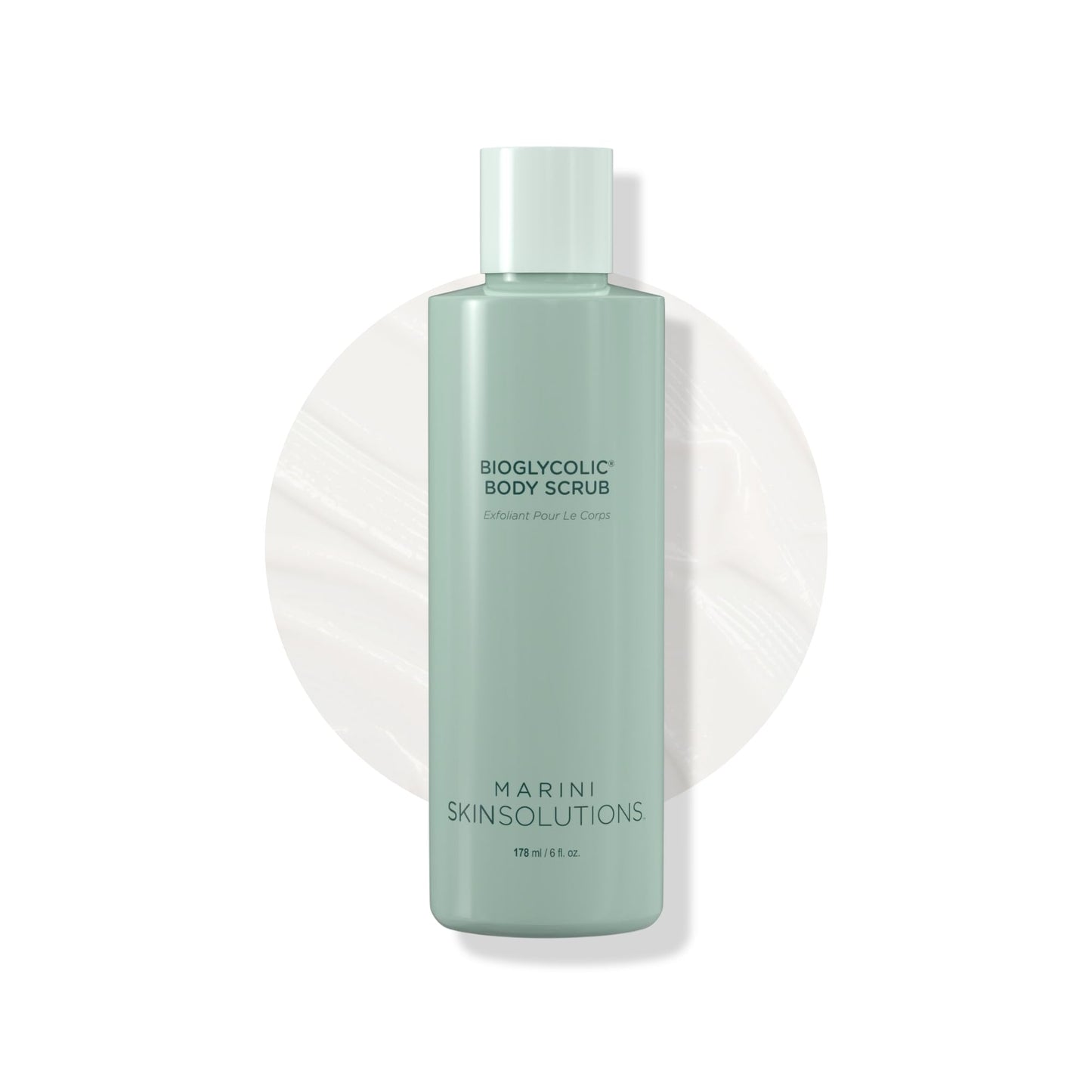 Marini SkinSolutions Bioglycolic Body Scrub - Glycolic Acid Exfoliator to Exfoliate, Resurface, Polish, and Smooth Skin on Arms, Legs, and Back - Cruelty Free - Made in the USA - 6 fl oz