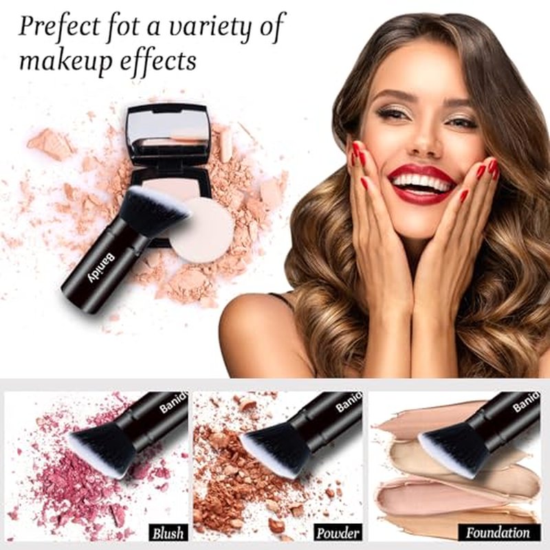 Makeup Brush, Banidy Retractable Kabuki Brush Foundation Brush for Powder Blush, Bronzer, Buffing, Liquid, Cream