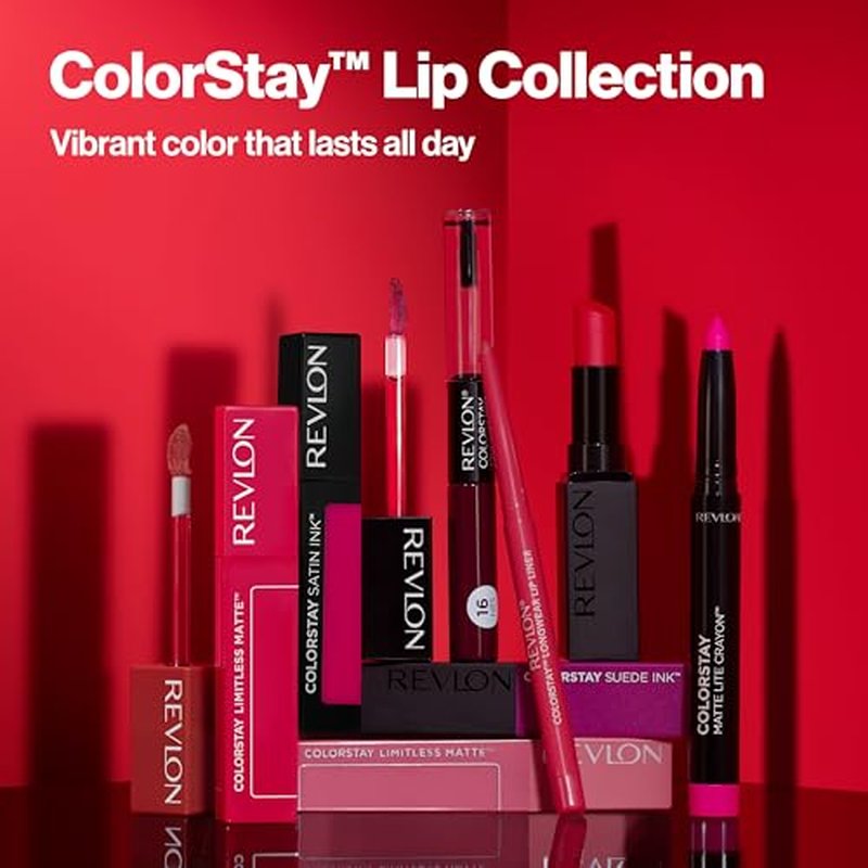 Revlon ColorStay Overtime Liquid Lipstick with Clear Lip Gloss, Lip Makeup Stocking Stuffers for Women, With Vitamin E, 350 Bare Maximum, 0.07 Oz