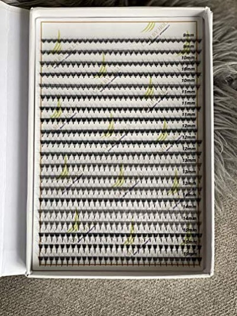 LASH BY HOLLY PRE-MADE HAND MADE LASH FANS- MIX LENGTHS 9-15MM. 600 FANS/TRAY FOR 3D, 4D, 5D, 6D, 7D, 8D. 500 FANS/TRAY FOR 10D (3D)