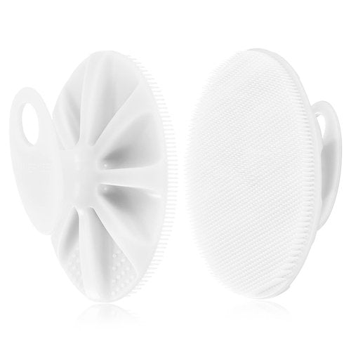 INNERNEED Food-Grade Soft Silicone Body Cleansing Brush Shower Scrubber, Gentle Exfoliating and Massage for All Kinds of Skin (White)