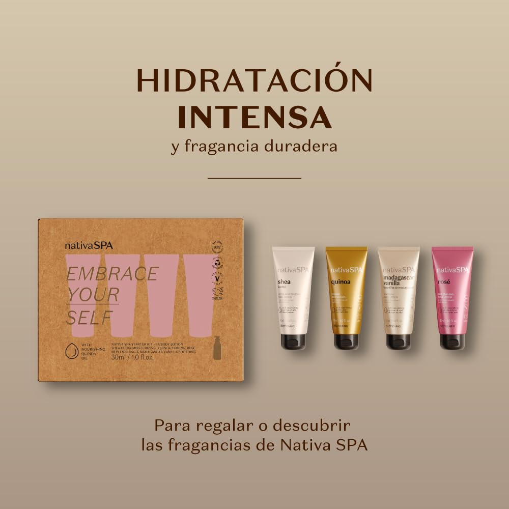 nativaSPA Embrace Your Self Nativa Spa Starter Kit - 4x Body Lotion, 1 Fl Oz (Pack of 1)
