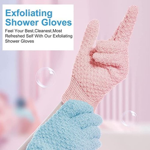 Yiclick Heavy Exfoliating Gloves, Exfoliating Body Scrubber for Bath Shower Exfoliation, Body Scrub Exfoliator for Dead Skin Remover, Exfoliate Sponge Loofah Washcloth Mitt Men Women