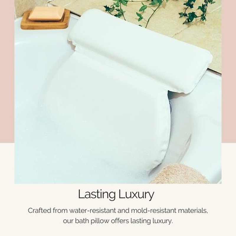 Monsuri Luxurious Bath Pillow for Tub - Premium Bathtub Pillows for Head and Neck Support - Ideal Bath Tub Pillow Headrest for Soaking Tub - Perfect Women's Gift Idea for Bath Accessories