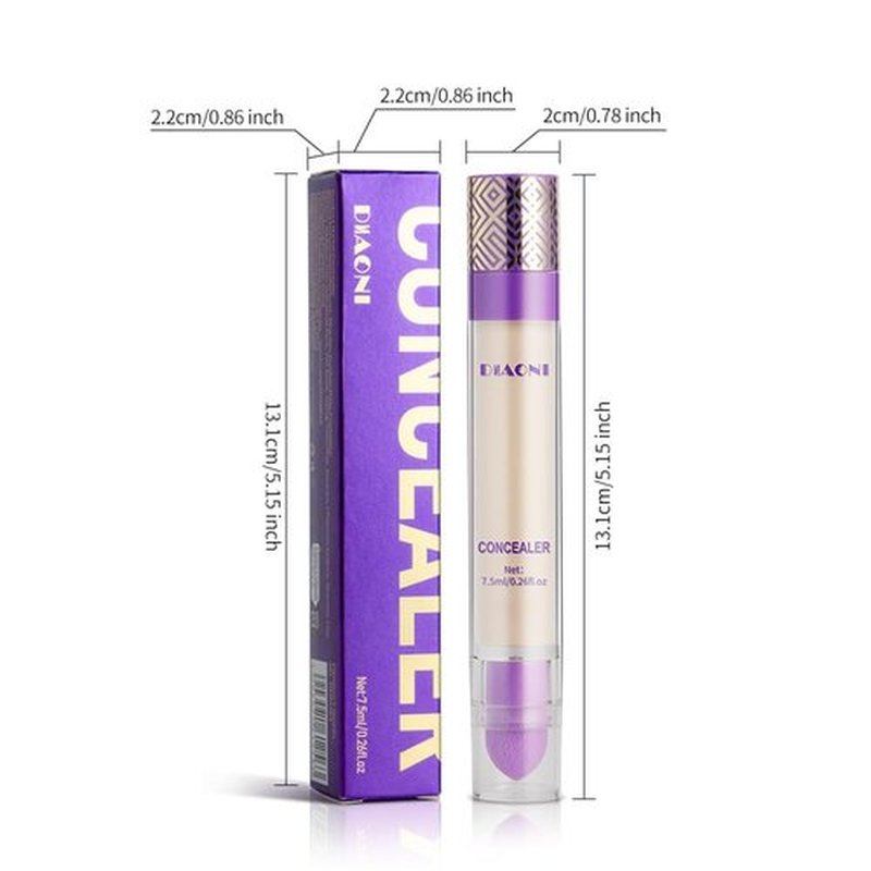 Diaoni Coverage Concealer, Diaoni Korean Concealer, Diaoni Liquid Concealer, Korean Conceals Stick Foundation, Lightweight, Long-Lasting, Waterproof, Natural Full Coverage (01+02, small)