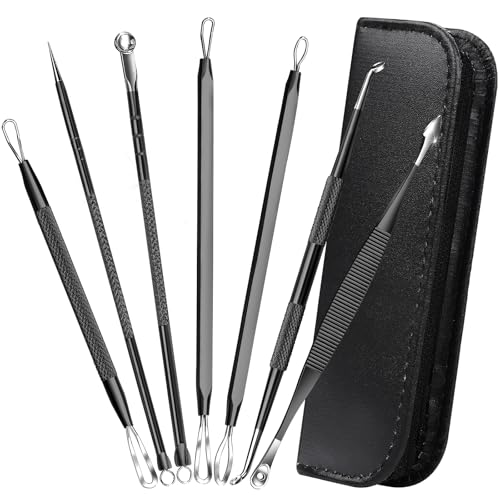 Teenitor 7 in 1 Blackhead Remover Tools, Surgical Grade Pimple Popper Tool Kit, Blackhead Extractor, Pimple Extractor, Black Head Remover for Face Nose