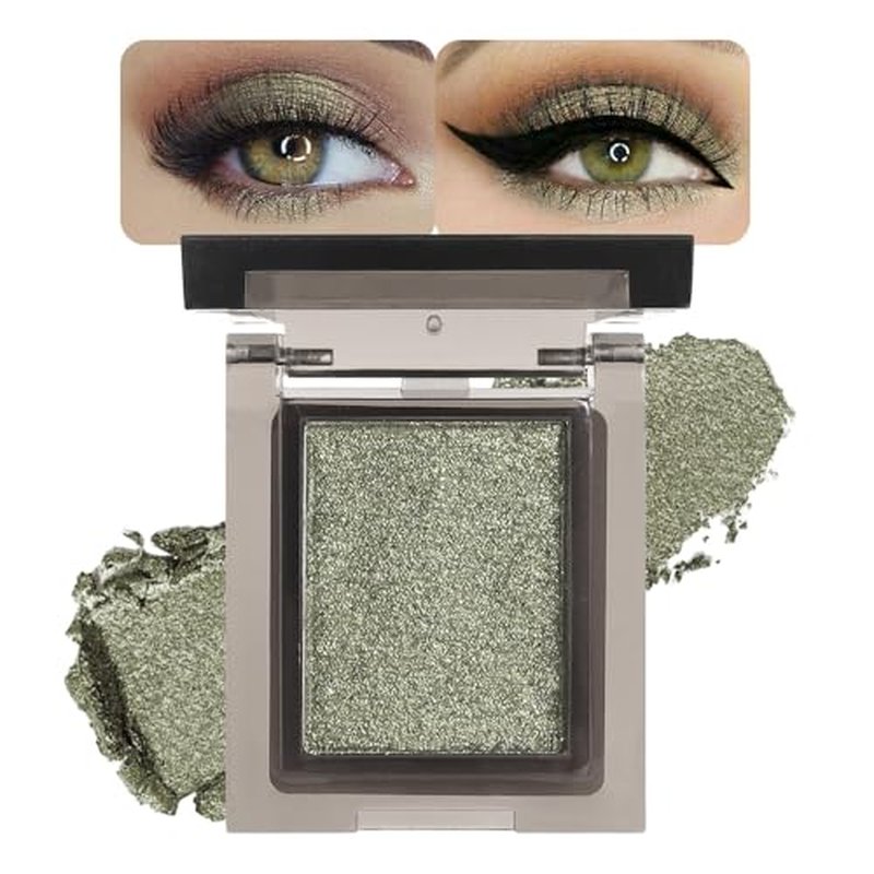 Eyeshadow Single Dark Goldenrod Shimmer, High-Pigment Monochrome Eye Shadow Pressed Powder, Everyday Velvety Silky Eye Makeup Looks, Professional Long-Lasting Waterproof Single Eyeshadow Palette, 02#