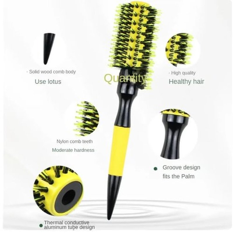 Generic Professional Brazilian Hair Brush Curlerl/Straightener (#12), Yellow and Black