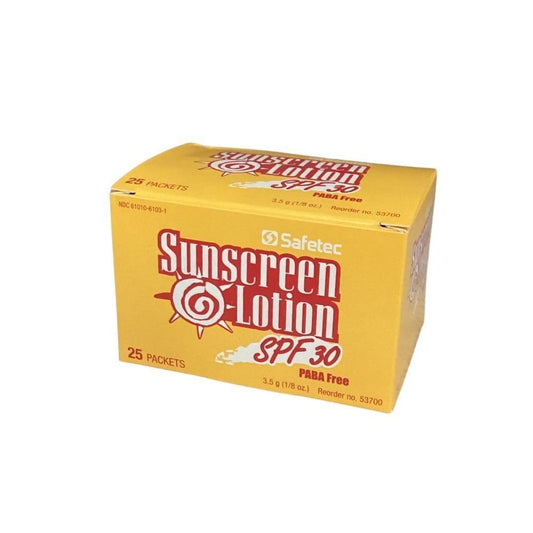 Sunscreen Lotion SPF 30 Plus for Highly Sensitive Skin 1 Box (25 packets/box) by Safetec - MS84250…