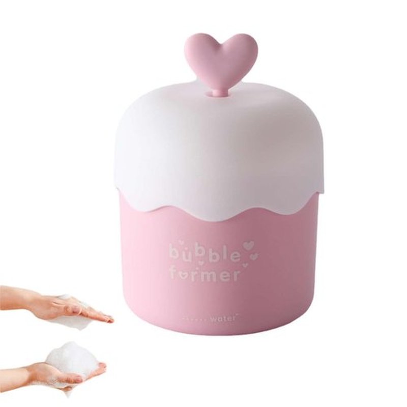 LZbeove Plastic Facial Cleanser Foamer Cup Portable Face Cleanser Foam Maker Cup Travel Skin Care Foam Maker Facial Skin Cleansing Care for Quickly get a rich cleanser lather (Pink)