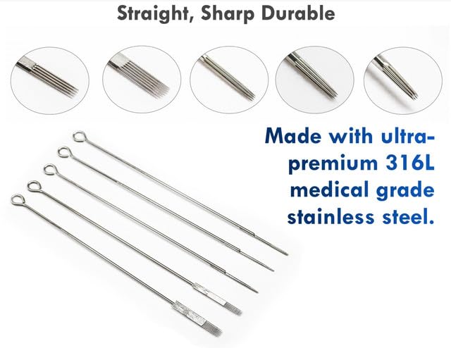 ITAT Ultra Premium Professional Long Bar Needles #12 Traditional Round Liner 50 Pack (1205RL Traditional)