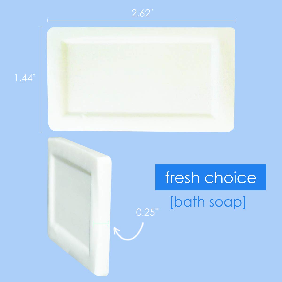 Fresh Choice Bulk Hotel Soap, Individually Wrapped Bar Soaps, Mini Trial Size Toiletries, Bath Body Hand Soap for Vacation Rentals and Motel Guest Bathroom, 0.85 oz, Pack of 50