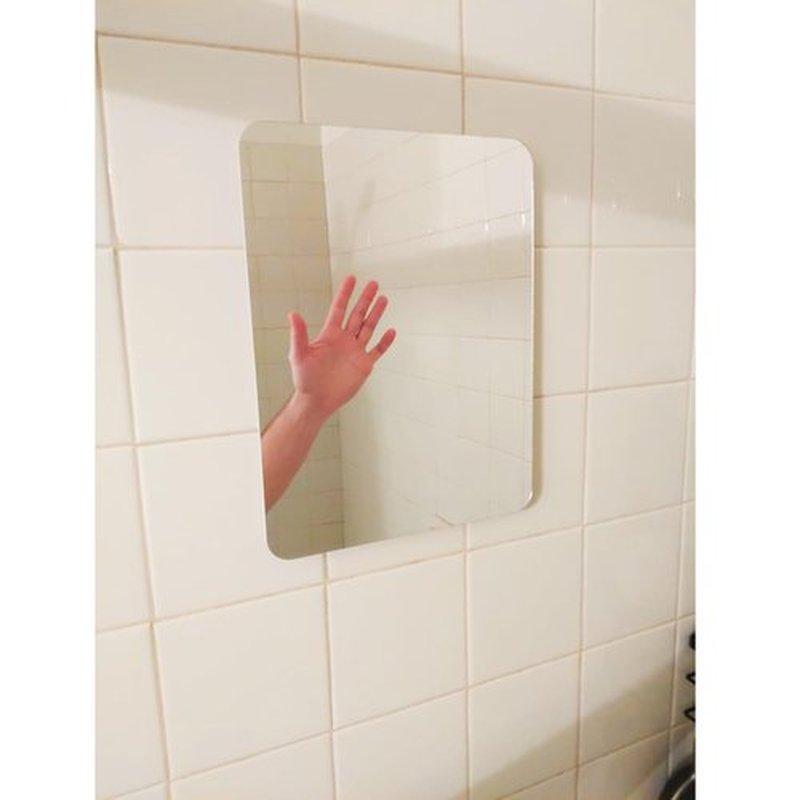 EUAIAJ Fogless Shower Mirror, Large(10.2x7.8in) & Includes 2 Adhesive Hooks, Easy Install & Unbreakable & Super Thick, Fog Free (No Fog) Shower Mirror for Shaving