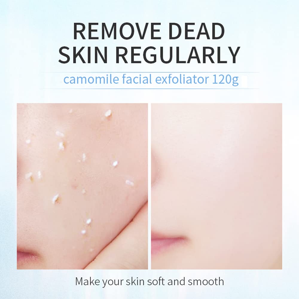BEUKING Camomile Face Exfoliator Gel Scrub, Body & Facial Peeling Gel, Deep Clean Pores, Gentle Tender Skin Rubbing Mud,