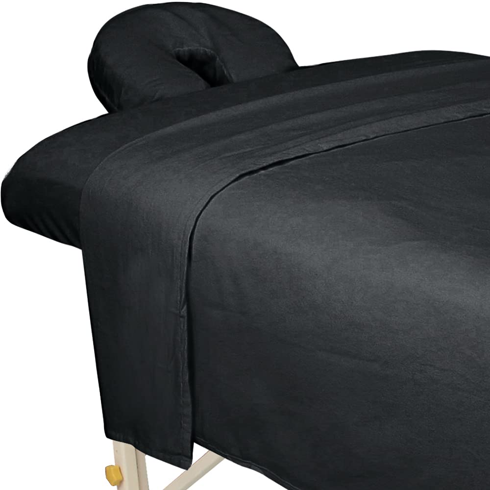 ForPro Premium Designer Flannel 3-Piece Massage Sheet Set for Massage Tables, Includes Massage Flat Sheet, Fitted Sheet and Fitted Face Rest Cover